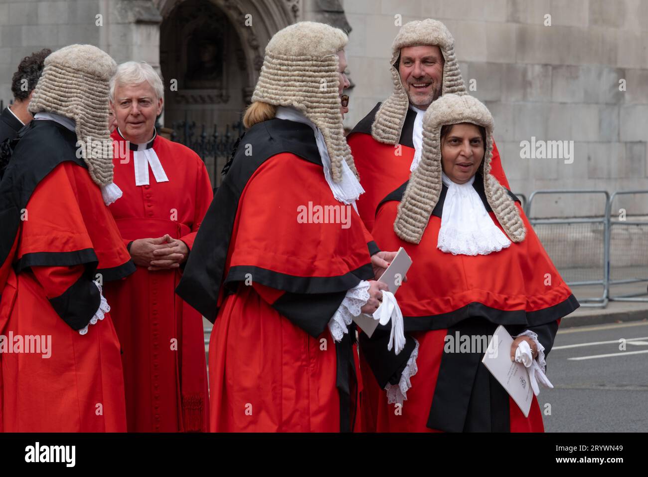 Londres, Angleterre, Royaume-Uni. 2 octobre 2023. Petit déjeuner du Lord Chancellor. Les membres de la magistrature britannique font leur chemin de l'abbaye de Westminster à la Banque D'Images