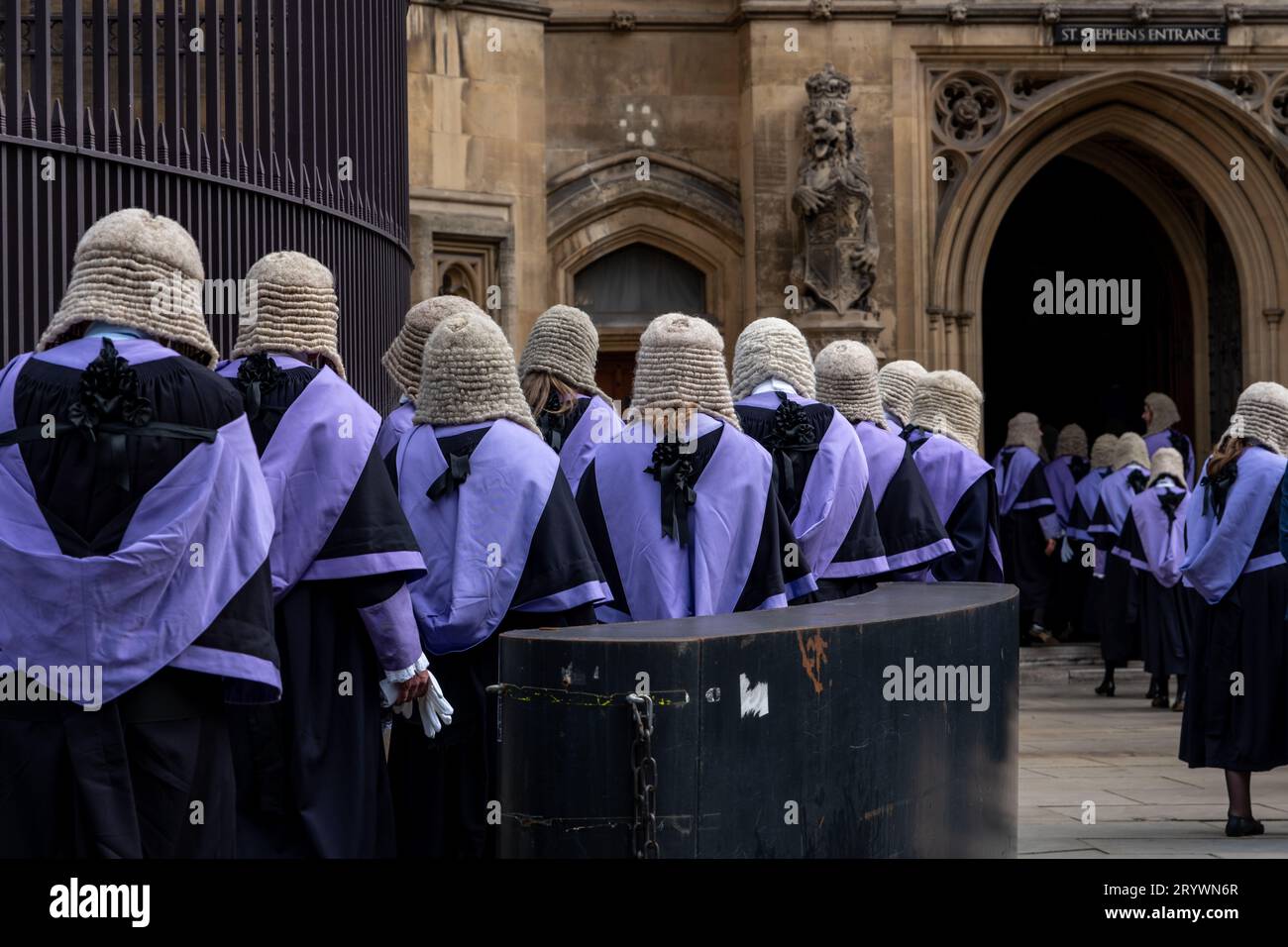 Londres, Angleterre, Royaume-Uni. 2 octobre 2023. Petit déjeuner du Lord Chancellor. Les membres de la magistrature britannique font leur chemin de l'abbaye de Westminster à la Banque D'Images