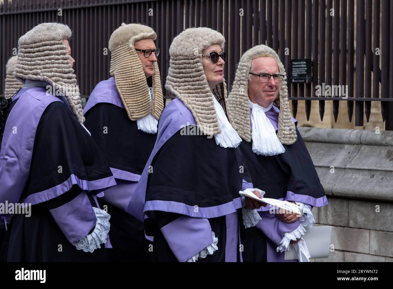 Londres, Angleterre, Royaume-Uni. 2 octobre 2023. Petit déjeuner du Lord Chancellor. Les membres de la magistrature britannique font leur chemin de l'abbaye de Westminster à la Banque D'Images