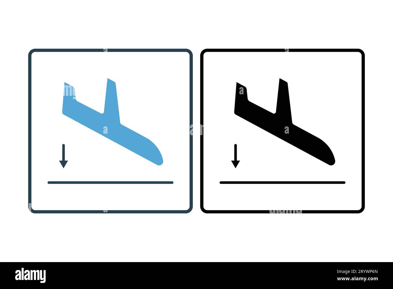 Icône d'atterrissage. Avion. icône liée à l'aéroport. convient pour la conception de site web, application, interfaces utilisateur, imprimable, etc Style d'icône solide. Vecteur simple de Illustration de Vecteur