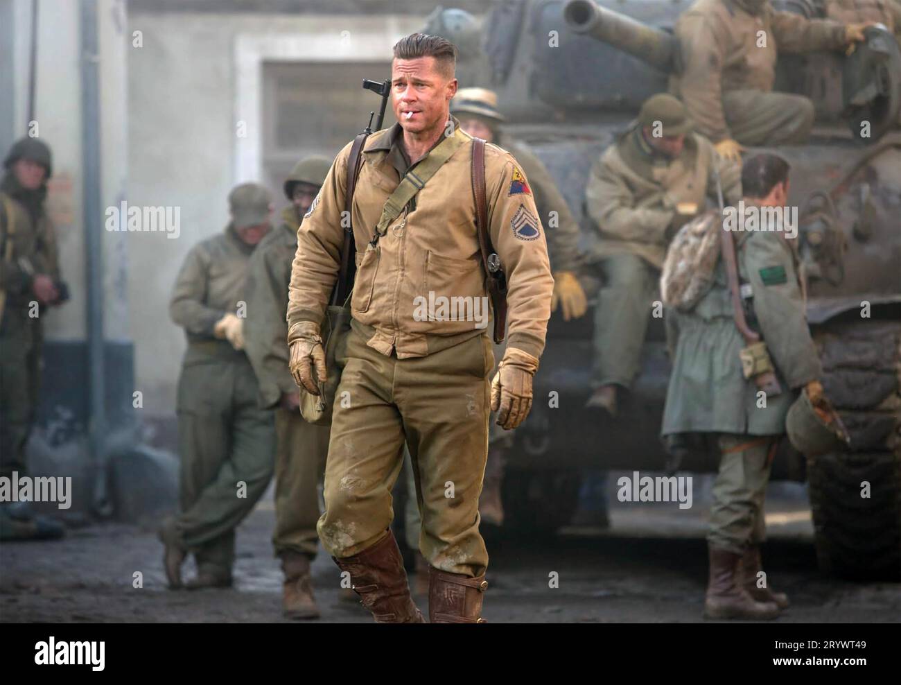 FURY 2014 Sony Pictures sort un film avec Brad Pitt Banque D'Images