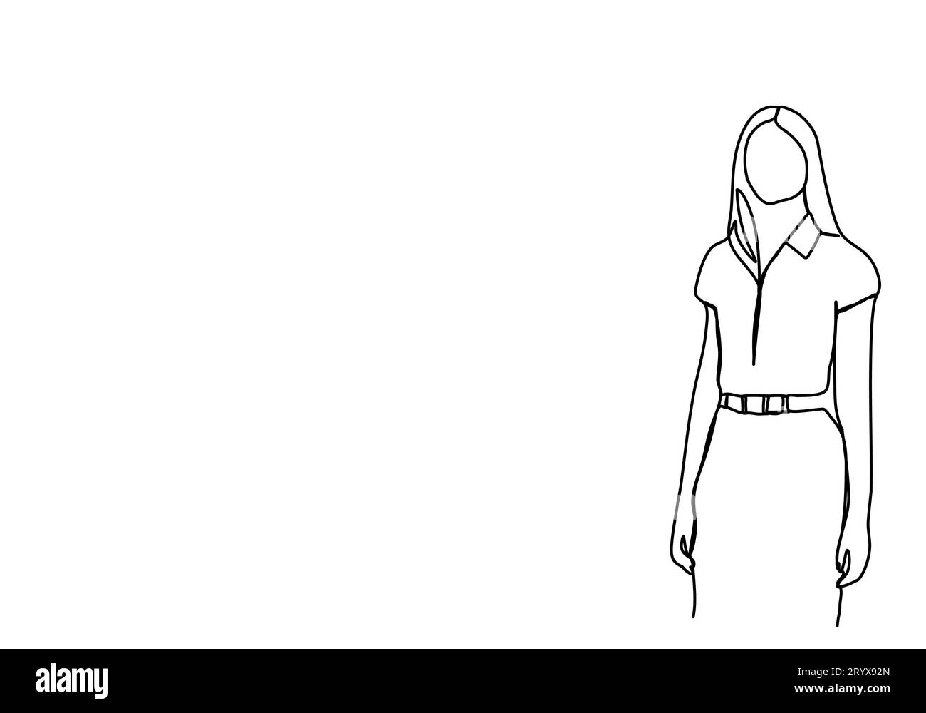 Femme en costume d'affaires. Un dessin au trait, illustration vectorielle. Illustration de Vecteur