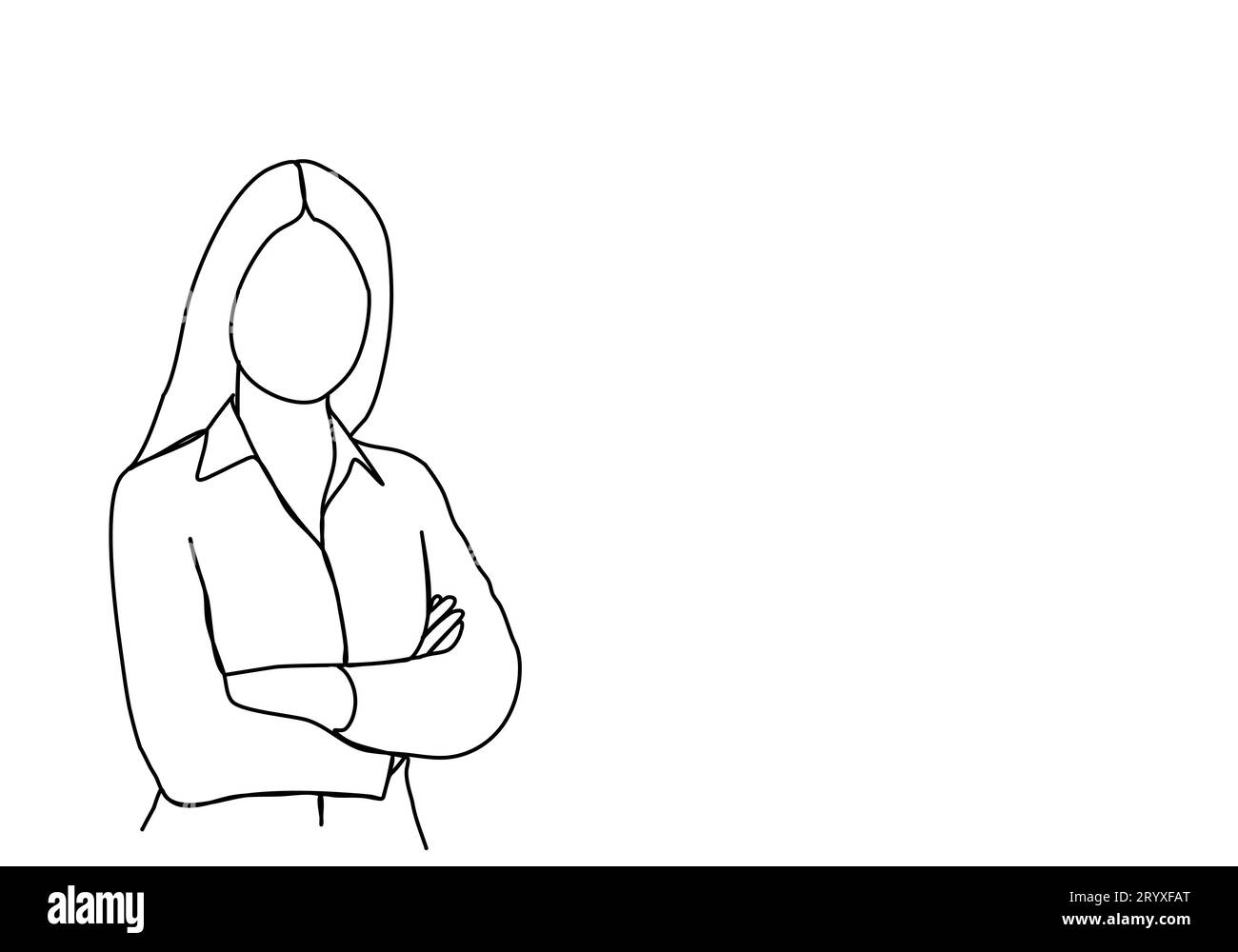 Femme en costume d'affaires. Un dessin au trait, illustration vectorielle. Illustration de Vecteur