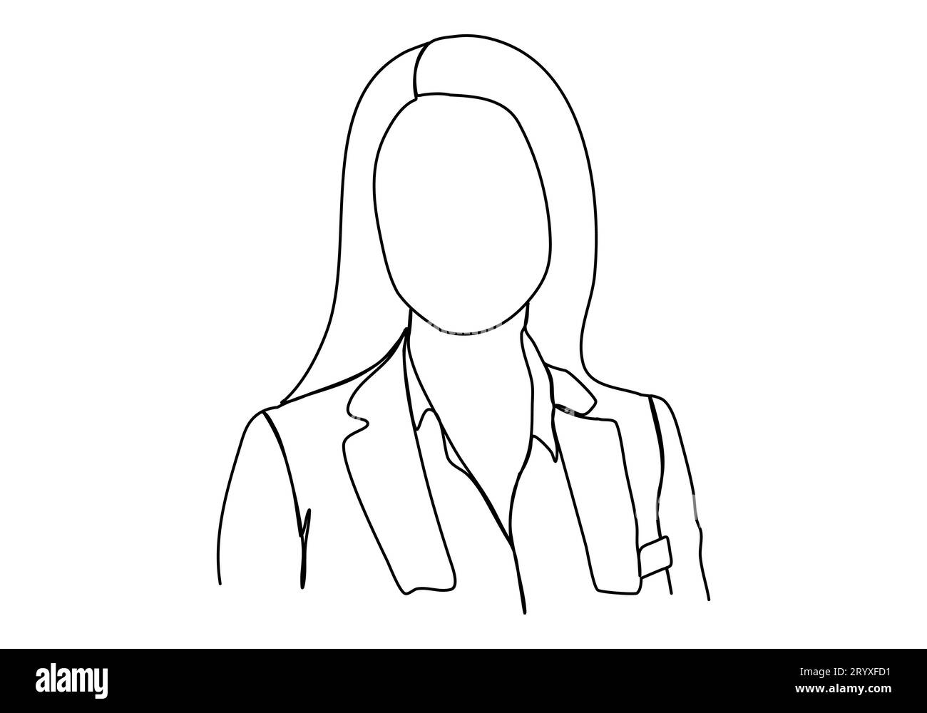 Femme en costume d'affaires. Un dessin au trait, illustration vectorielle. Illustration de Vecteur