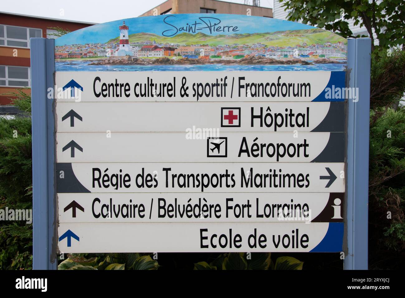 Panneau de rue coloré à St. Pierre, France Banque D'Images