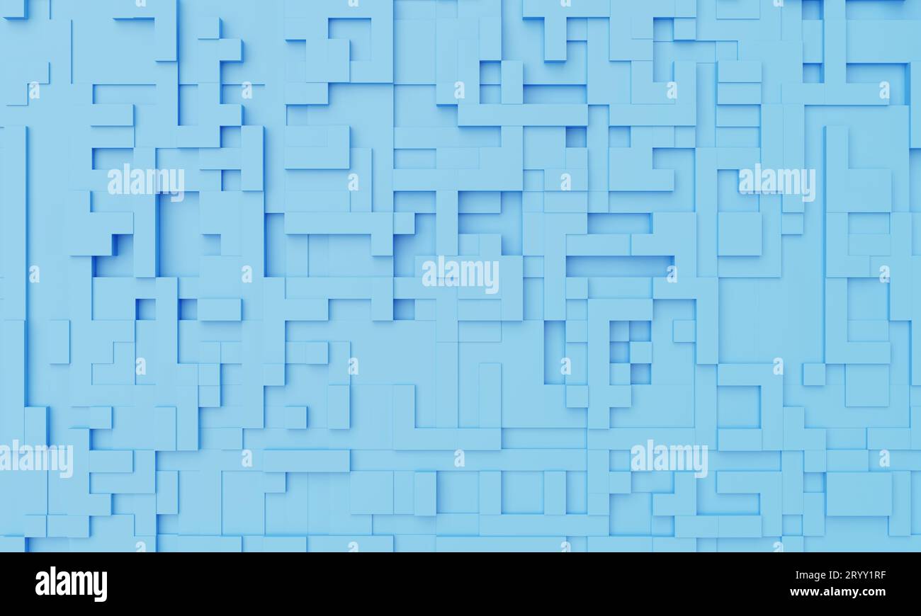 Arrière-plan abstrait mosaïque bleu pastel. Concept de papier peint et de toile de fond. 3D rendu d'illustration Banque D'Images