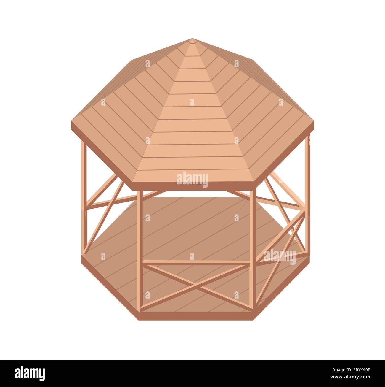 Concept de vecteur de gazebo de jardin isométrique Illustration de Vecteur