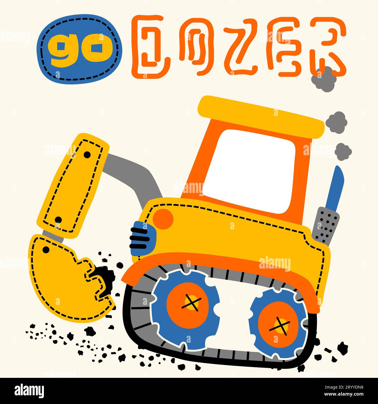 Illustration de dessin animé vectoriel de véhicule de construction Illustration de Vecteur