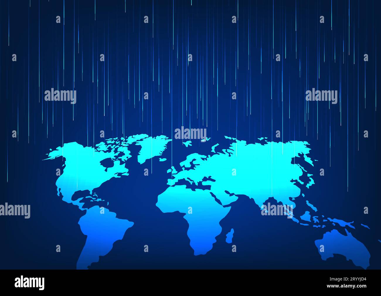 La technologie de carte du monde laser a abattu le concept de la technologie de transmission de données volumineuses à travers le réseau Internet qui couvre le monde à grande vitesse. Illustration de Vecteur