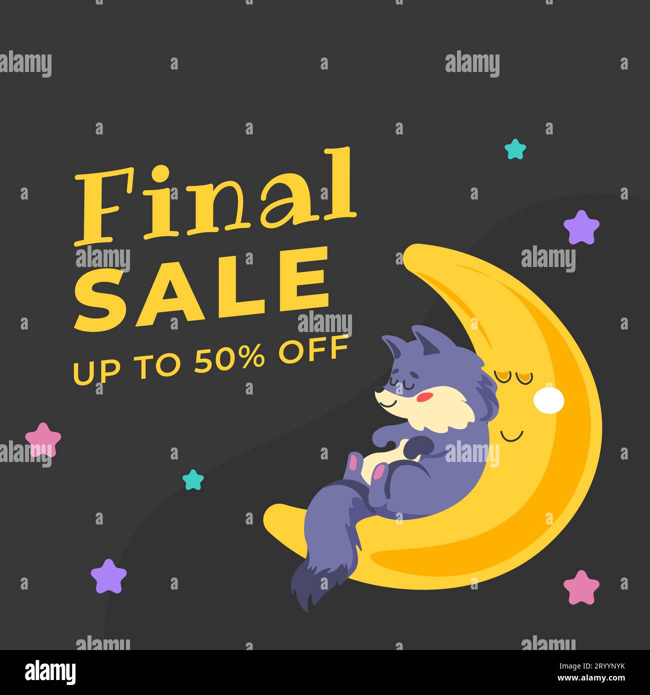 Vente finale jusqu'à cinquante pour cent, promo de réductions Illustration de Vecteur