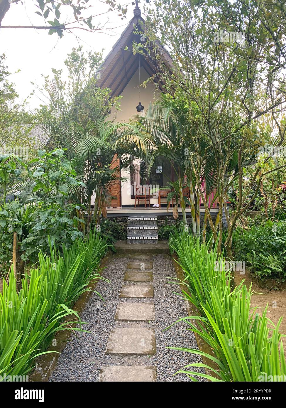 Maison de village à Bangli, Bali, Indonésie Banque D'Images