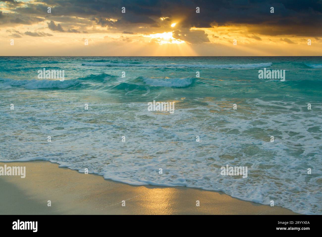 Plage de la mer des Caraïbes Banque D'Images