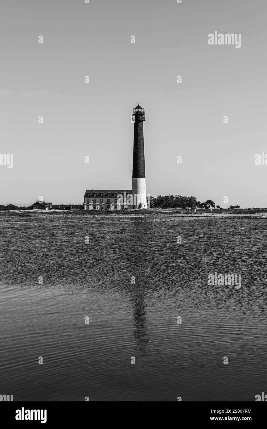 Sorve Peninsula Lighthouse en photographie noir et blanc Banque D'Images