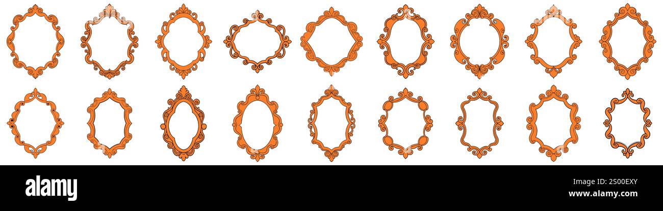 Ensemble de cadres vintage décoratifs montrant l'élégance et la sophistication Illustration de Vecteur
