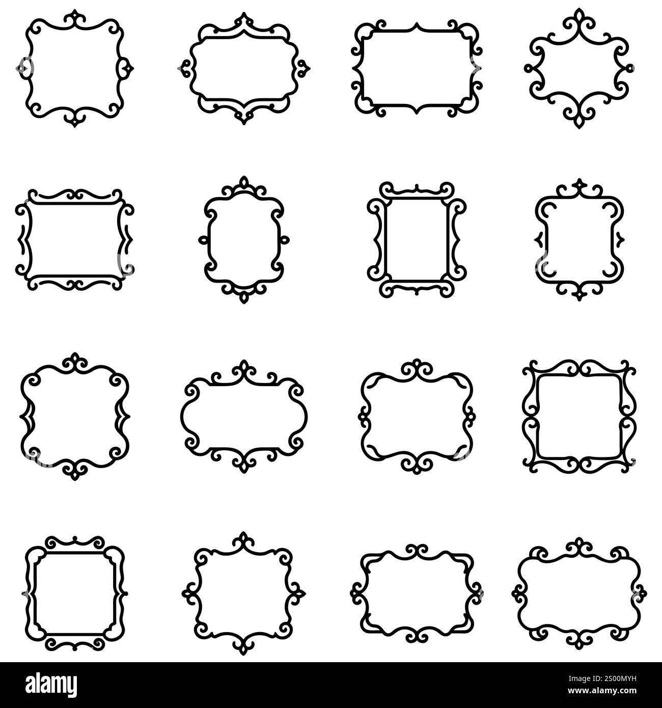 Ensemble de cadres vintage décoratifs montrant l'élégance et la sophistication Illustration de Vecteur