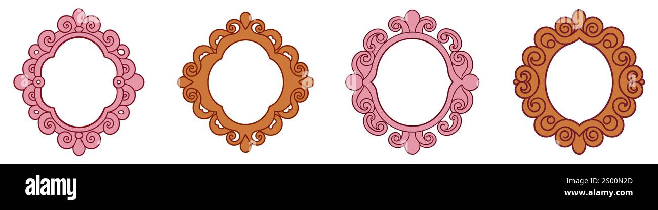 Ensemble de cadres vintage décoratifs montrant l'élégance et la sophistication Illustration de Vecteur