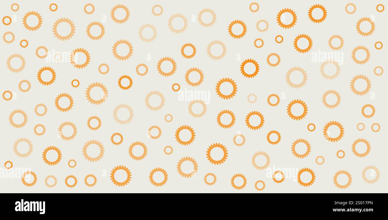 Beaucoup de colorés placés au hasard, et de taille motif de fleurs orange - texture de style moderne, arrière-plan, élément de conception dans le format vectoriel modifiable Illustration de Vecteur