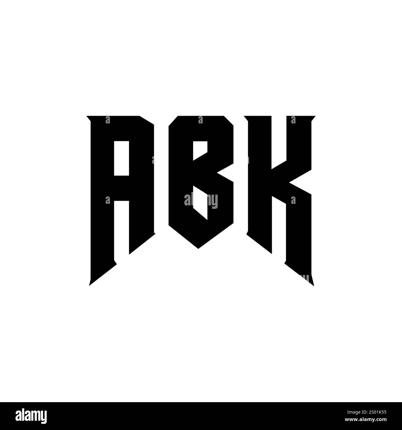 Conception de logo ABK Letter pour la société de technologie. Combinaison de couleurs noir et blanc de conception du logo ABK. Logo ABK, vecteur ABK, conception ABK, icône ABK, ABK alph Illustration de Vecteur