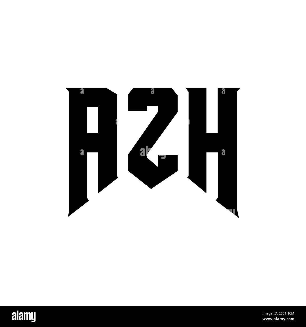 Conception de logo AZH Letter pour la société de technologie. Logo AZH combinaison de couleurs noir et blanc. Logo AZH, vecteur AZH, conception AZH, icône AZH, AZH alph Illustration de Vecteur