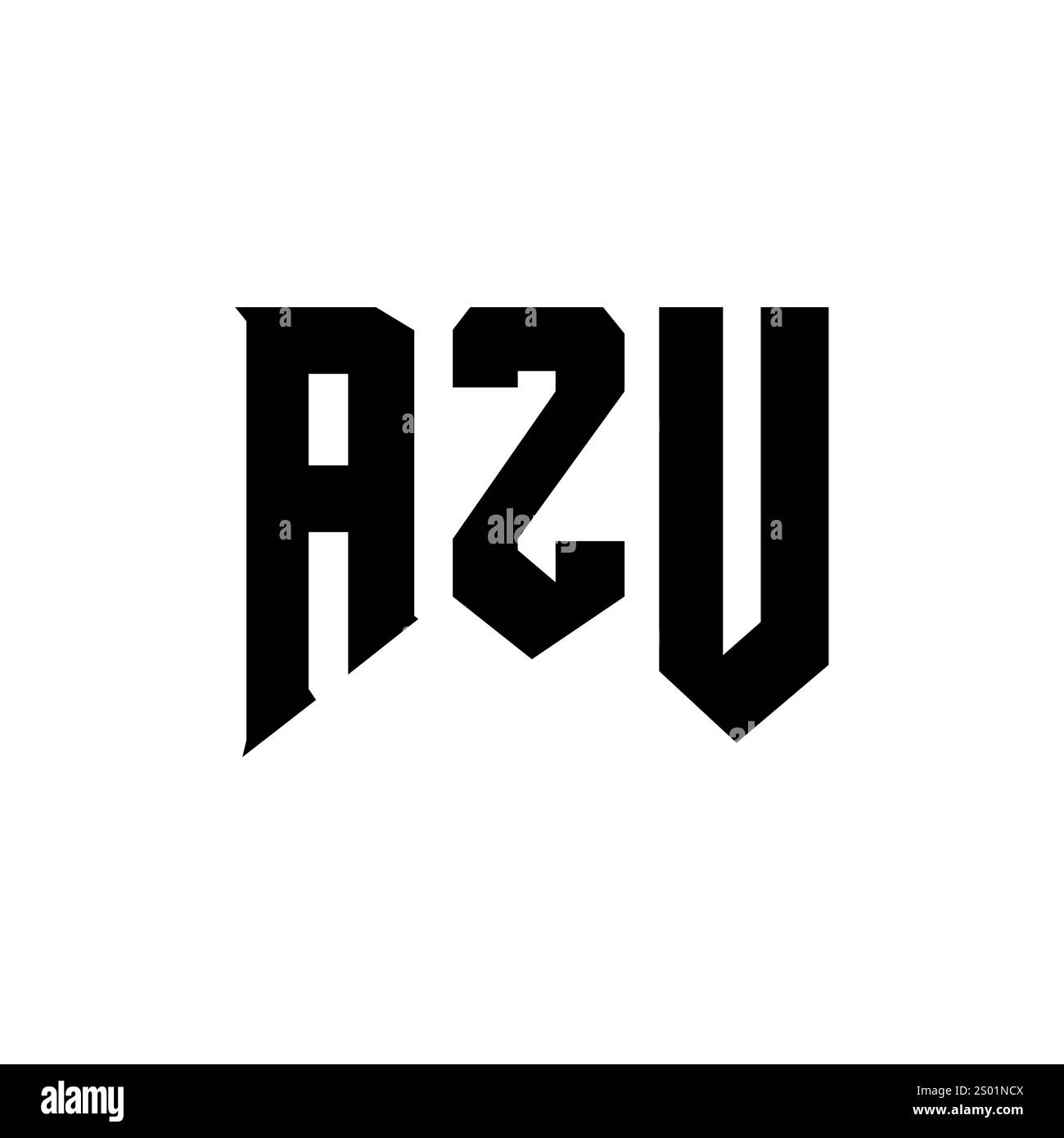 Conception de logo de lettre AZU pour la société de technologie. Combinaison de couleurs noir et blanc de conception de logo AZU. Logo AZU, vecteur AZU, design AZU, icône AZU, alph AZU Illustration de Vecteur