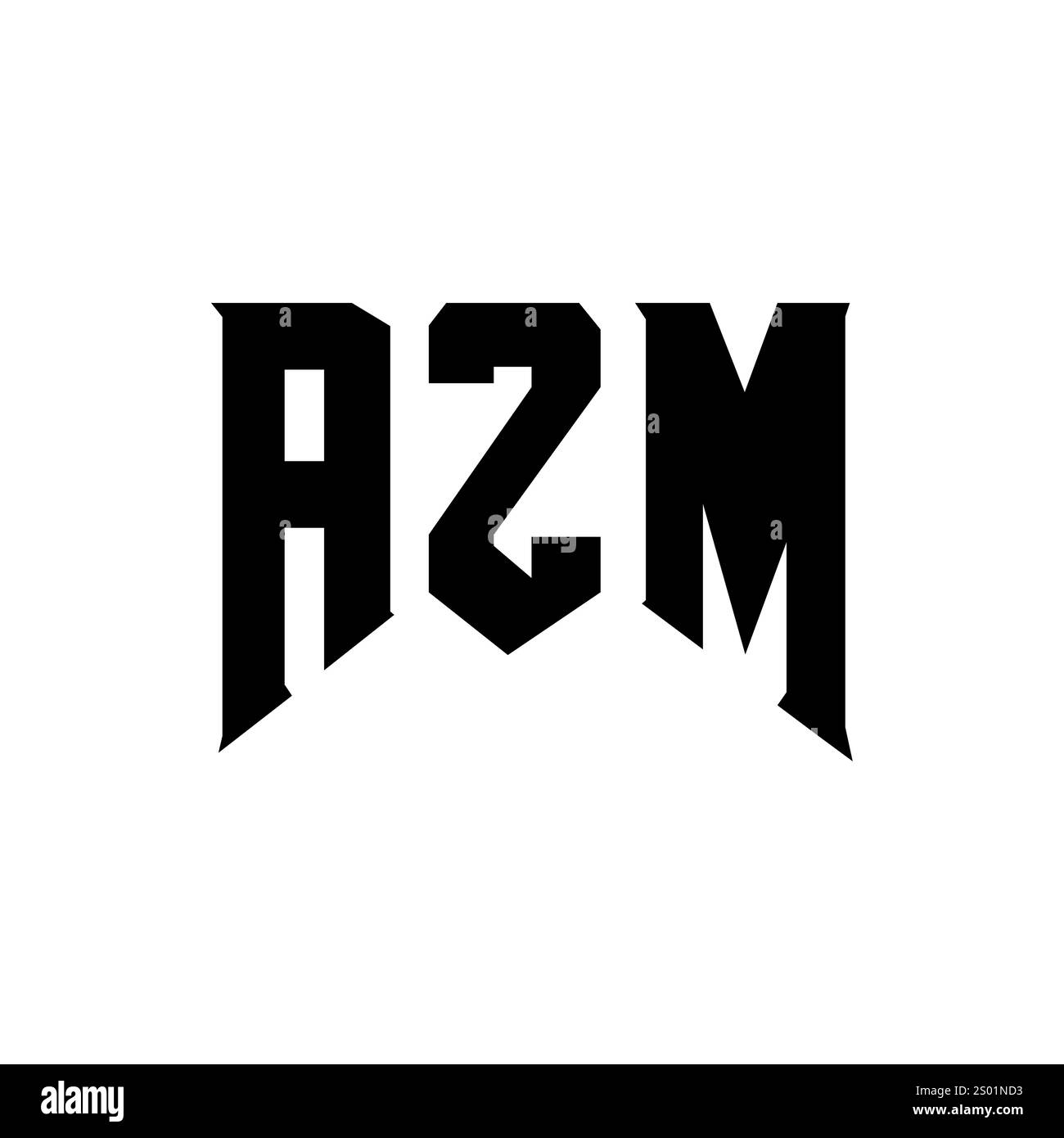 Conception de logo de lettre AZM pour la société de technologie. Combinaison de couleurs noir et blanc de conception de logo AZM. Logo AZM, vecteur AZM, conception AZM, icône AZM, AZM alph Illustration de Vecteur