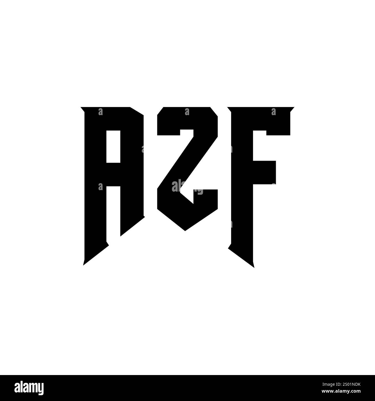 Conception de logo AZF Letter pour la société de technologie. Logo AZF combinaison de couleurs noir et blanc. Logo AZF, vecteur AZF, conception AZF, icône AZF, AZF alph Illustration de Vecteur