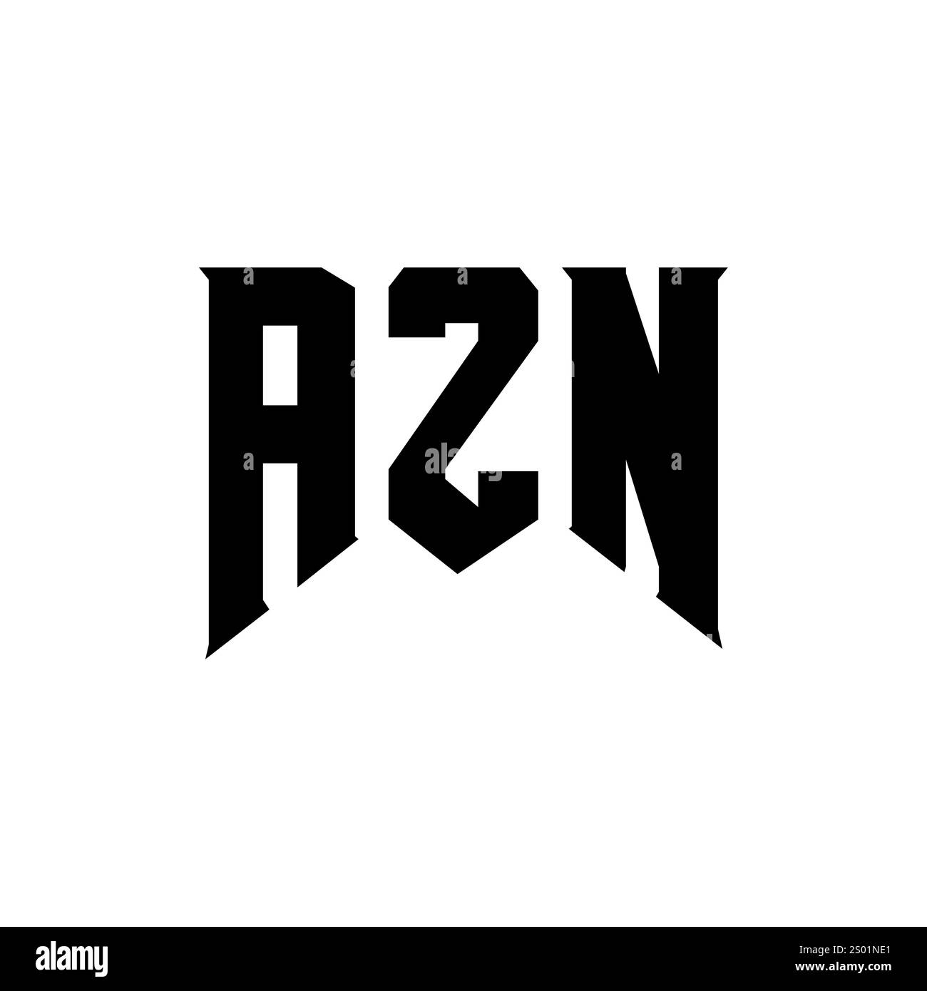Conception de logo AZN Letter pour la société de technologie. Combinaison de couleurs noir et blanc de conception de logo AZN. Logo AZN, vecteur AZN, conception AZN, icône AZN, AZN alph Illustration de Vecteur