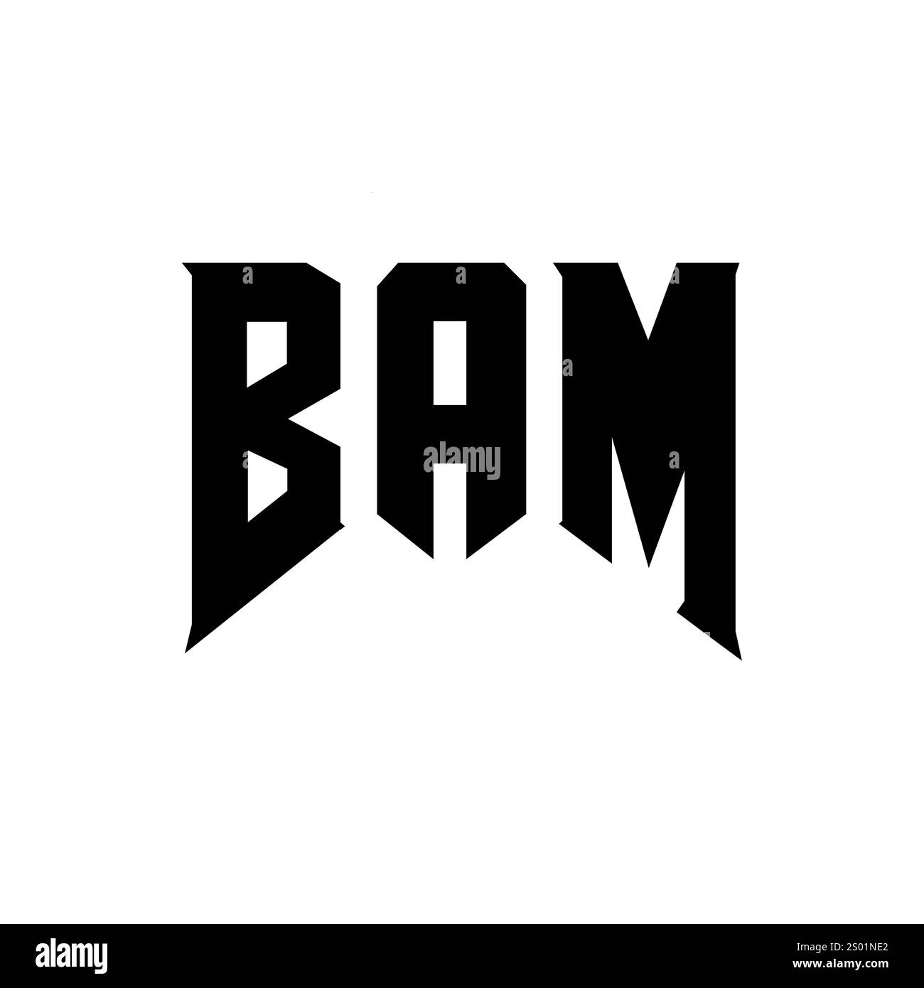 Conception de logo de lettre BAM pour la société de technologie. Combinaison de couleurs noir et blanc de conception de logo BAM. Logo BAM, vecteur BAM, conception BAM, icône BAM, BAM alph Illustration de Vecteur