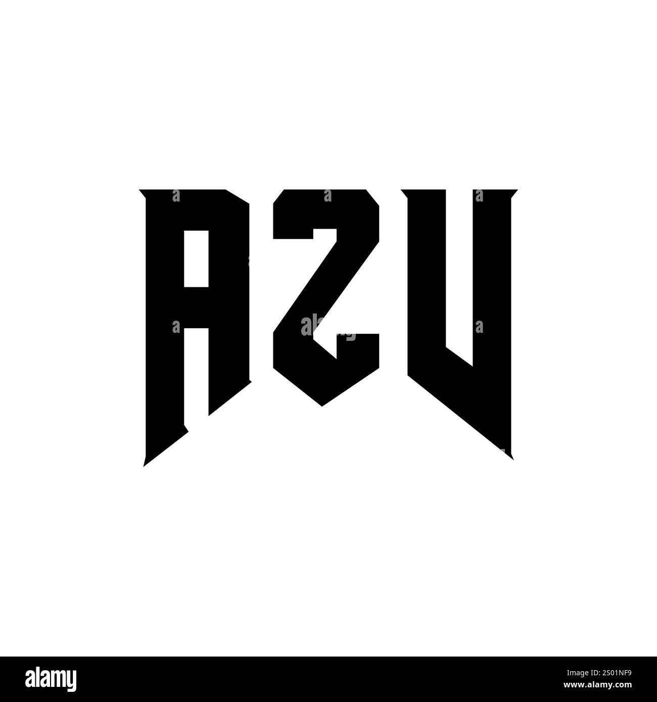 Conception de logo AZV Letter pour la société technologique. Logo AZV combinaison de couleurs noir et blanc. Logo AZV, vecteur AZV, conception AZV, icône AZV, AZV alph Illustration de Vecteur