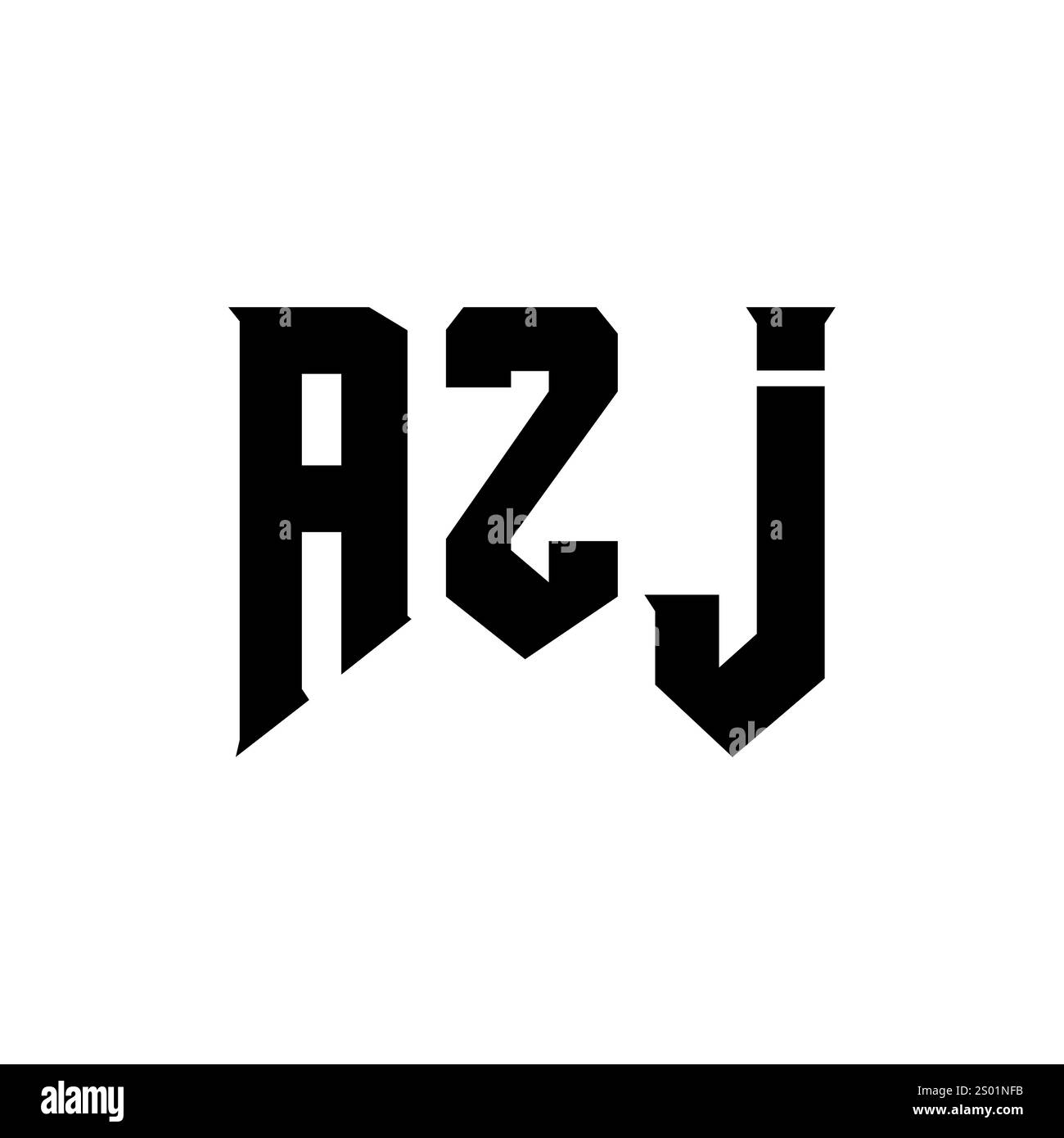 AZJ Letter logo design pour la société de technologie. Combinaison de couleurs noir et blanc de conception de logo AZJ. Logo AZJ, vecteur AZJ, conception AZJ, icône AZJ, alph AZJ Illustration de Vecteur
