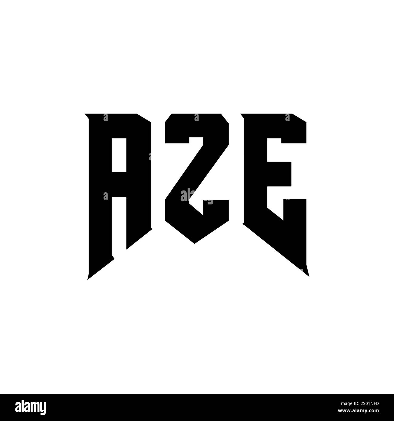 Conception de logo AZE Letter pour la société de technologie. Logo AZE combinaison de couleurs noir et blanc. Logo AZE, vecteur AZE, design AZE, icône AZE, AZE alph Illustration de Vecteur