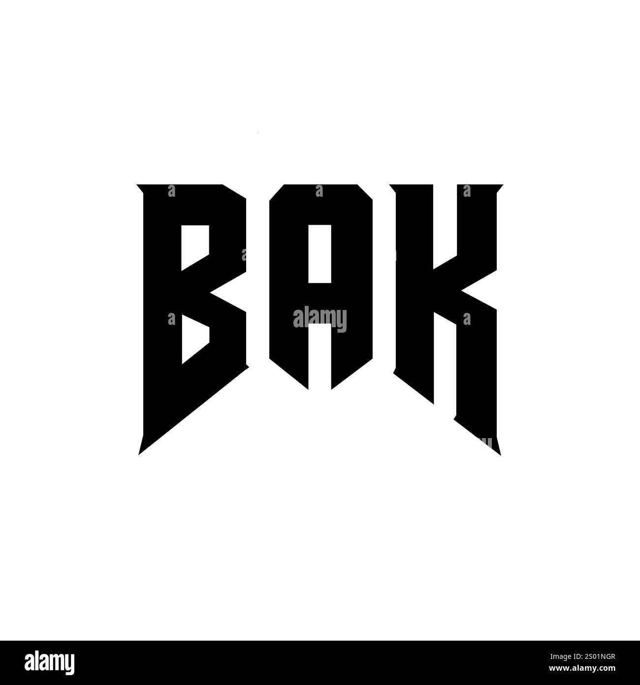 Conception de logo de lettre BAK pour la société de technologie. Combinaison de couleurs noir et blanc de conception de logo BAK. Logo BAK, vecteur BAK, conception BAK, icône BAK, BAK alph Illustration de Vecteur