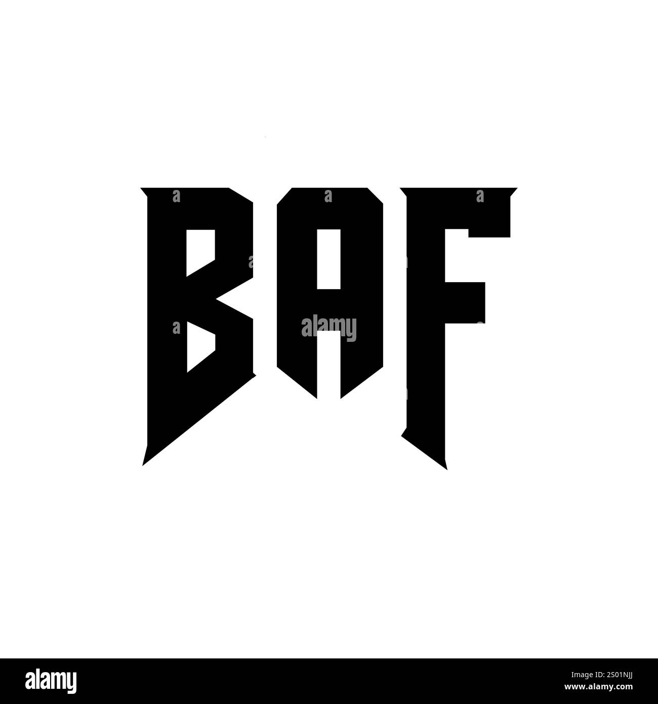 Conception de logo de lettre BAF pour la société de technologie. Combinaison de couleurs noir et blanc de conception de logo BAF. Logo BAF, vecteur BAF, conception BAF, icône BAF, alph BAF Illustration de Vecteur