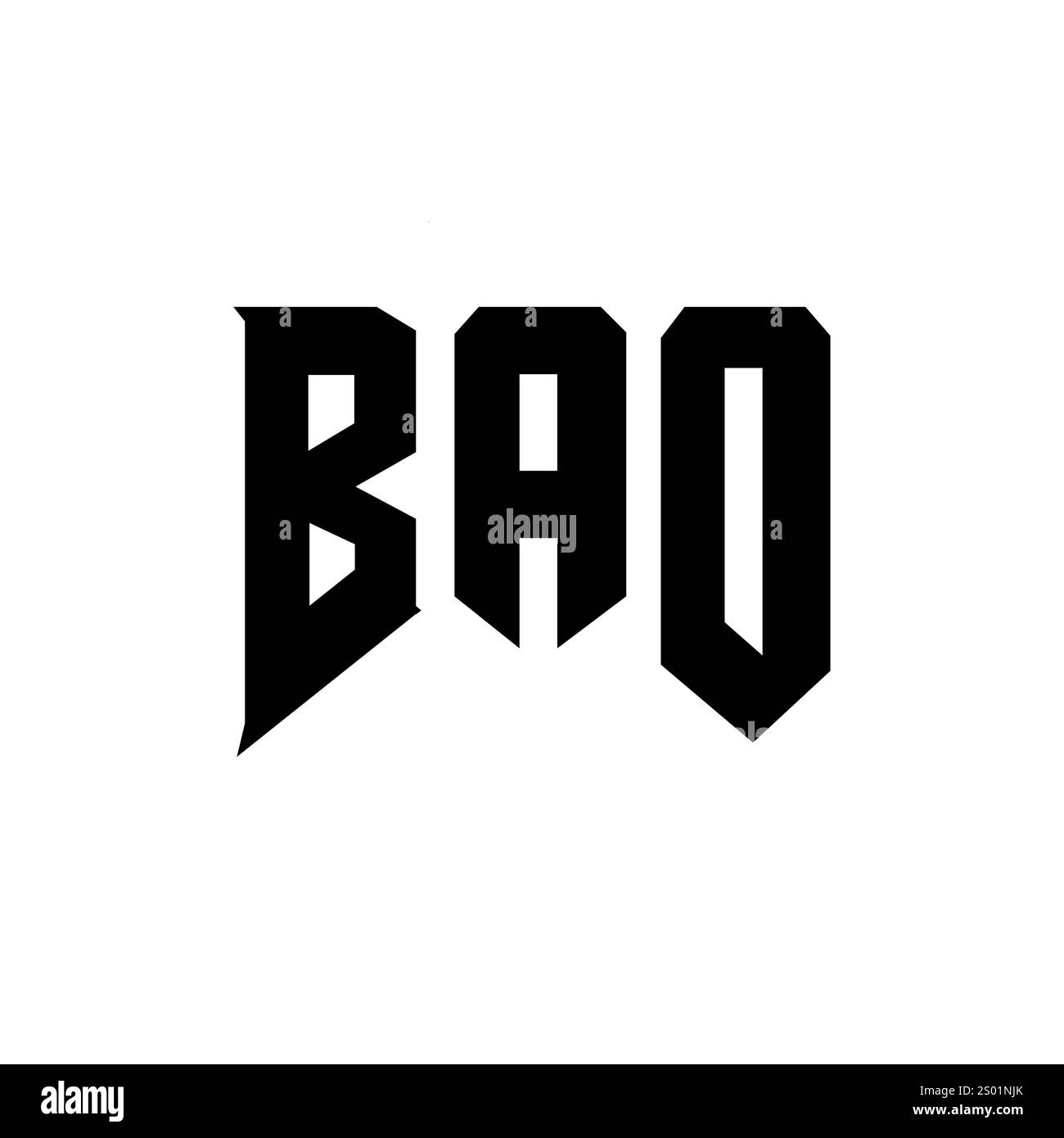 Conception de logo de lettre BAO pour la société de technologie. Combinaison de couleurs noir et blanc de conception de logo BAO. Logo BAO, vecteur BAO, conception BAO, icône BAO, BAO alph Illustration de Vecteur