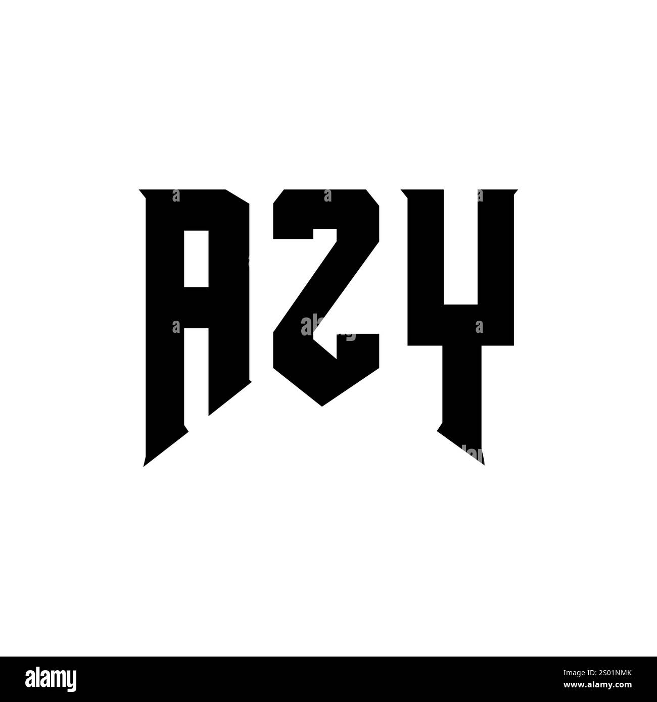 Conception de logo de lettre AZY pour la société de technologie. Combinaison de couleurs noir et blanc de conception de logo AZY. Logo AZY, vecteur AZY, design AZY, icône AZY, alph AZY Illustration de Vecteur