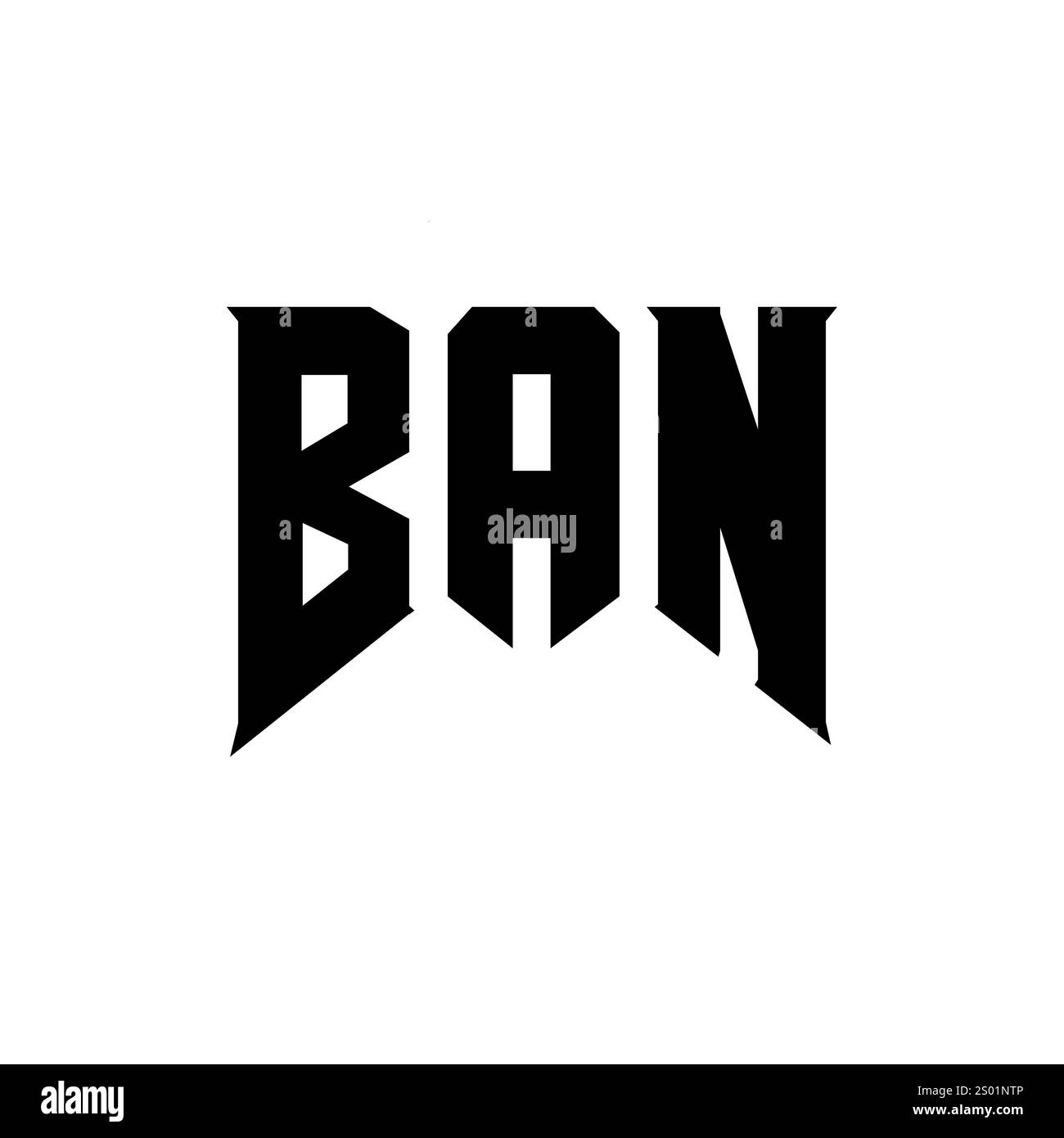 Conception de logo de lettre d'INTERDICTION pour la société de technologie. Combinaison de couleurs noir et blanc de conception de logo BAN. Logo D'INTERDICTION, vecteur D'INTERDICTION, conception D'INTERDICTION, icône D'INTERDICTION, alph d'INTERDICTION Illustration de Vecteur