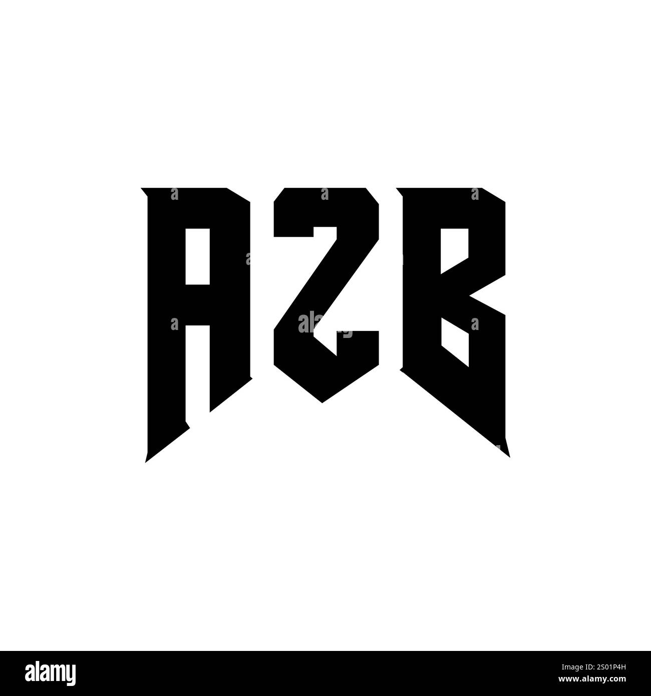 Conception de logo AZB Letter pour la société de technologie. Logo AZB combinaison de couleurs noir et blanc. Logo AZB, vecteur AZB, design AZB, icône AZB, AZB alph Illustration de Vecteur
