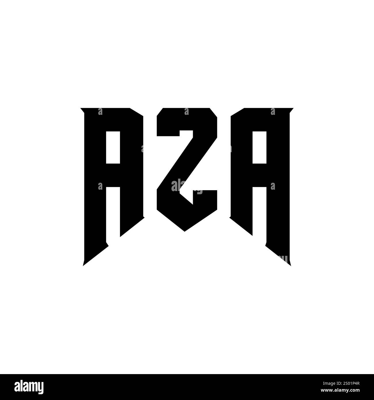 Conception de logo AZA Letter pour la société de technologie. Logo AZA combinaison de couleurs noir et blanc. Logo AZA, vecteur AZA, design AZA, icône AZA, AZA alph Illustration de Vecteur