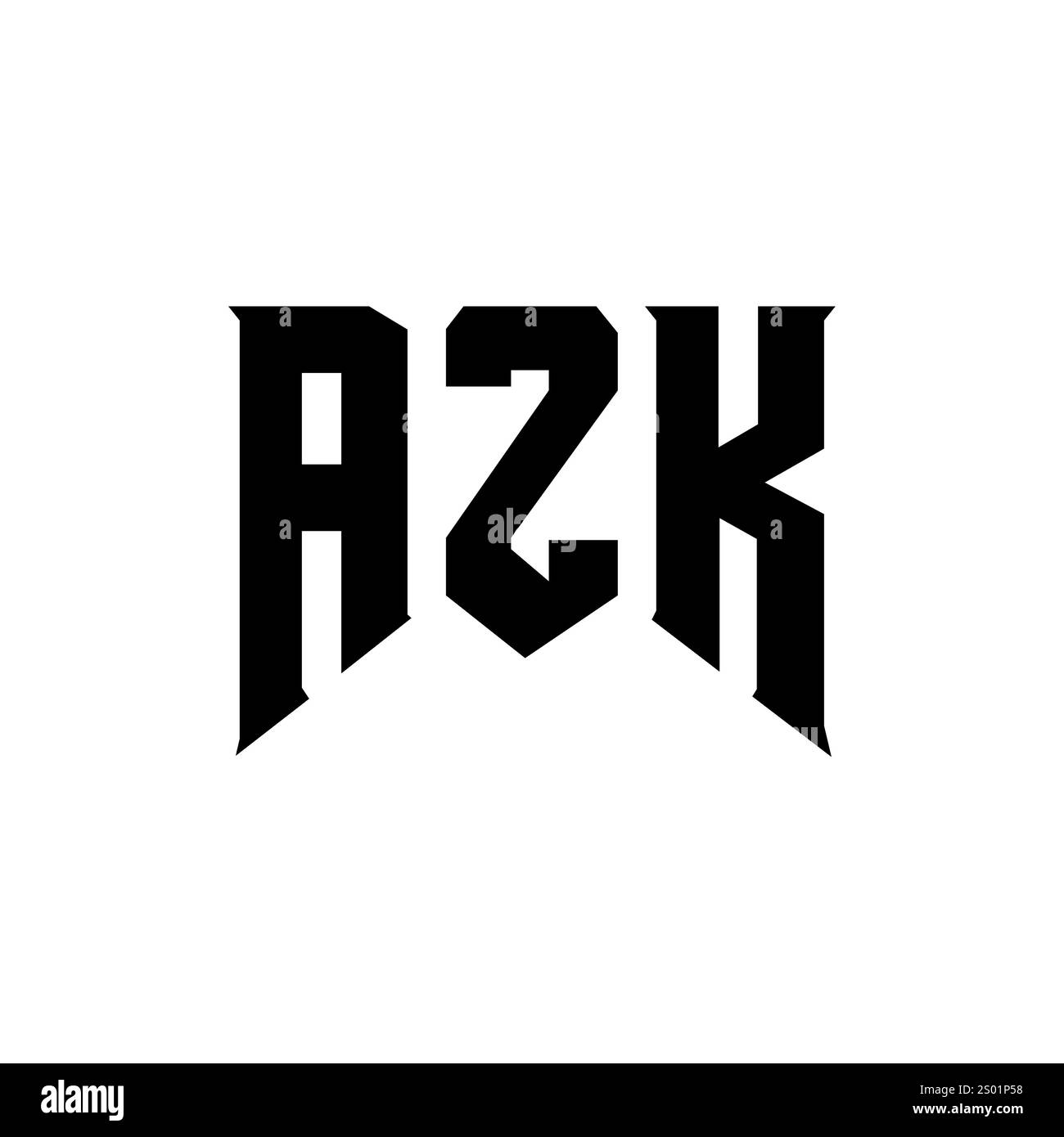 Conception de logo AZK Letter pour la société de technologie. Logo AZK combinaison de couleurs noir et blanc. Logo AZK, vecteur AZK, conception AZK, icône AZK, AZK alph Illustration de Vecteur