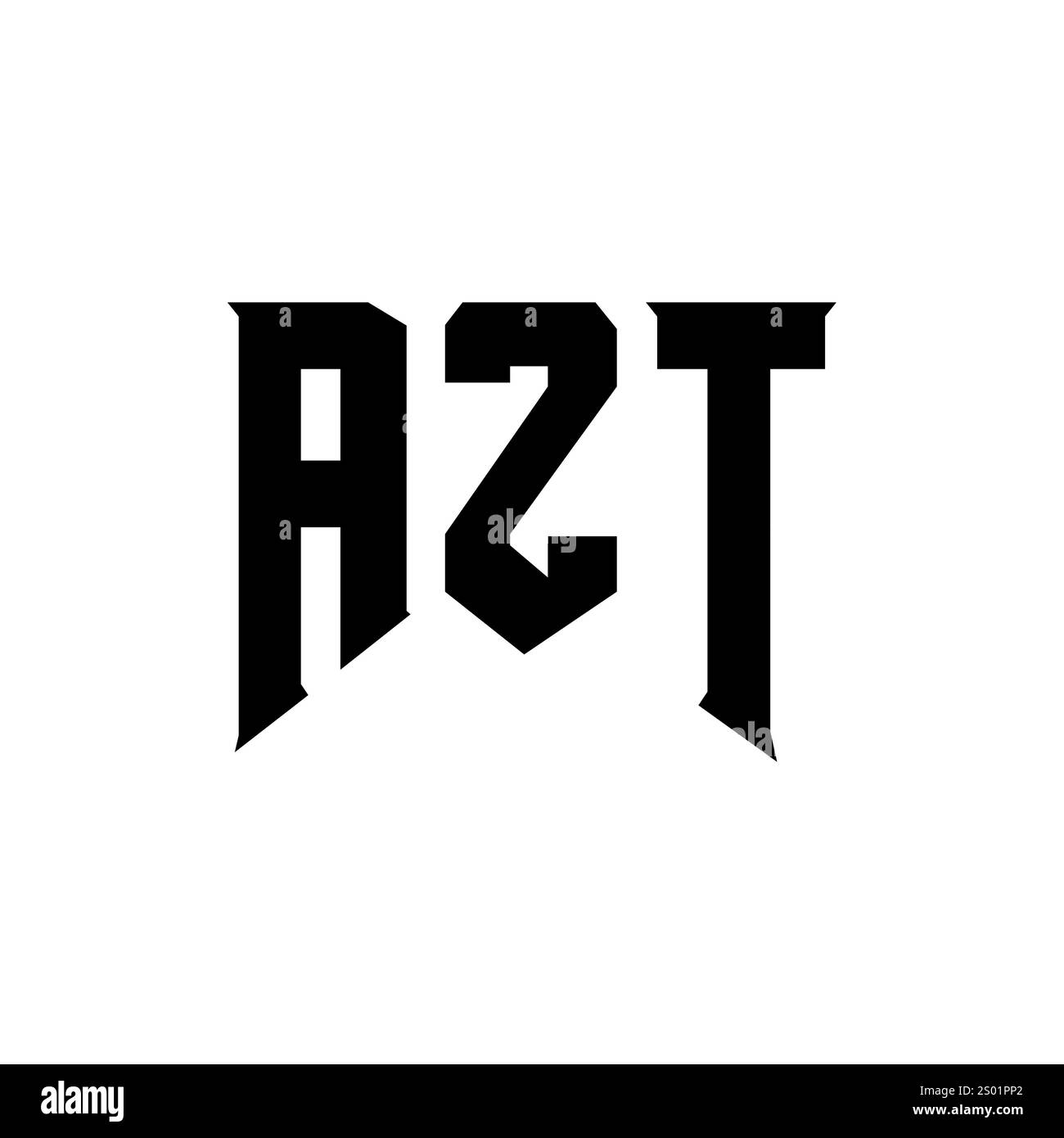 Conception de logo AZT Letter pour la société de technologie. Logo AZT combinaison de couleurs noir et blanc. Logo AZT, vecteur AZT, conception AZT, icône AZT, AZT alph Illustration de Vecteur
