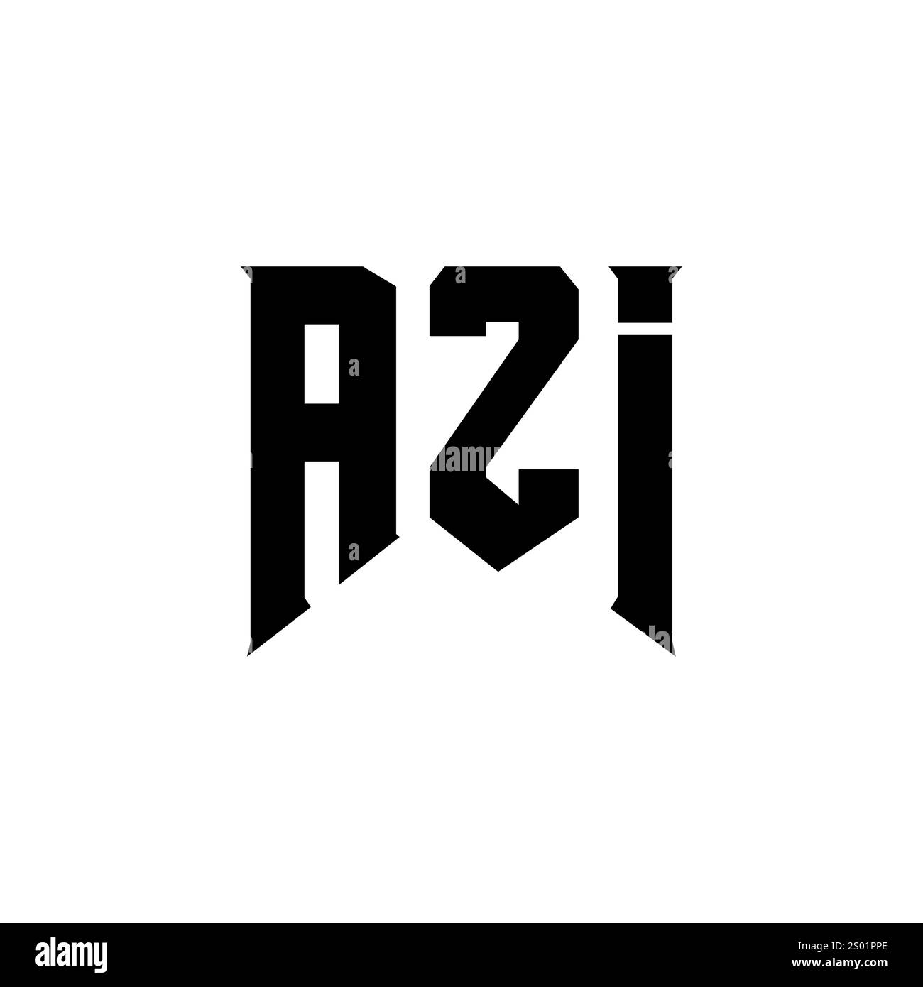 Conception de logo AZI Letter pour la société de technologie. Logo AZI combinaison de couleurs noir et blanc. Logo AZI, vecteur AZI, design AZI, icône AZI, AZI alph Illustration de Vecteur