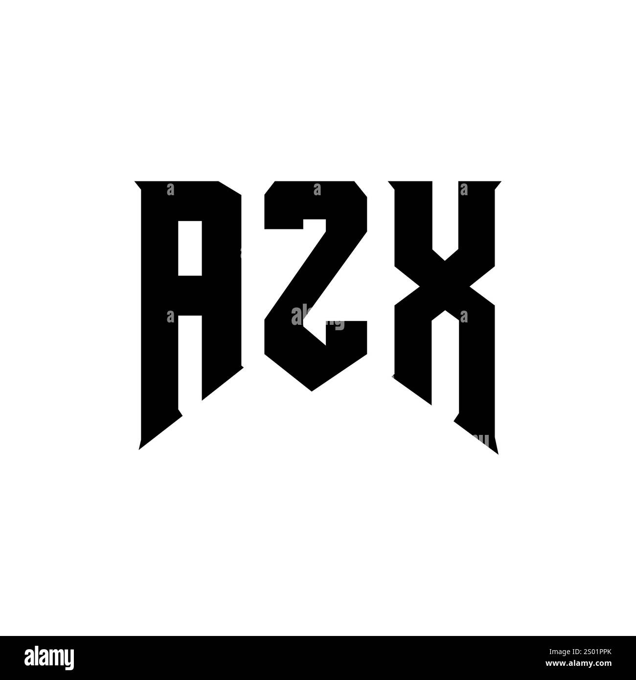 Conception de logo AZX Letter pour la société technologique. Logo AZX combinaison de couleurs noir et blanc. Logo AZX, vecteur AZX, design AZX, icône AZX, AZX alph Illustration de Vecteur