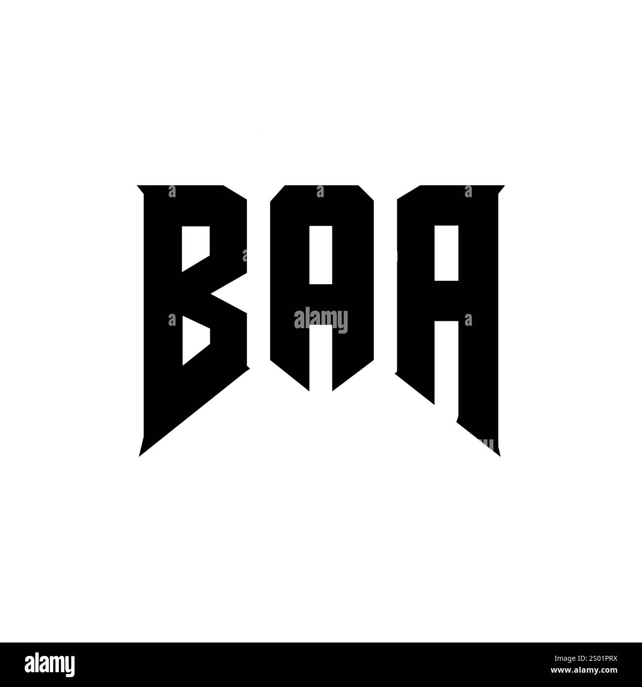 Conception de logo de lettre BAA pour la société de technologie. Combinaison de couleurs noir et blanc de conception de logo BAA. Logo BAA, vecteur BAA, conception BAA, icône BAA, BAA alph Illustration de Vecteur