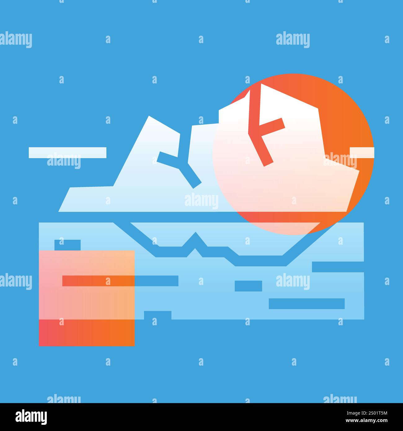 icône noire iceberg. Signez pour la page Web, l'application mobile, le bouton, le logo. Bouton isolé de vecteur. Contour modifiable. Illustration de Vecteur