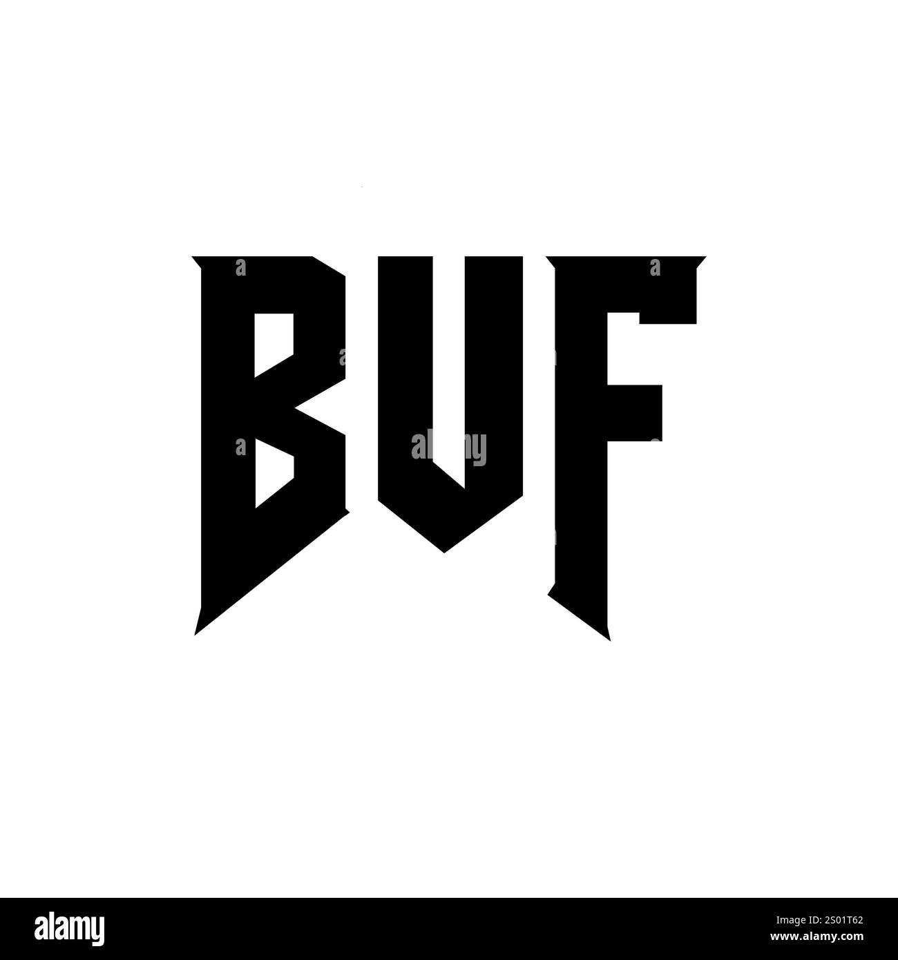 Conception de logo de lettre de BUF pour la société de technologie. Combinaison de couleurs noir et blanc de conception de logo BUF. Logo BUF, vecteur BUF, design BUF, icône BUF, alph BUF Illustration de Vecteur