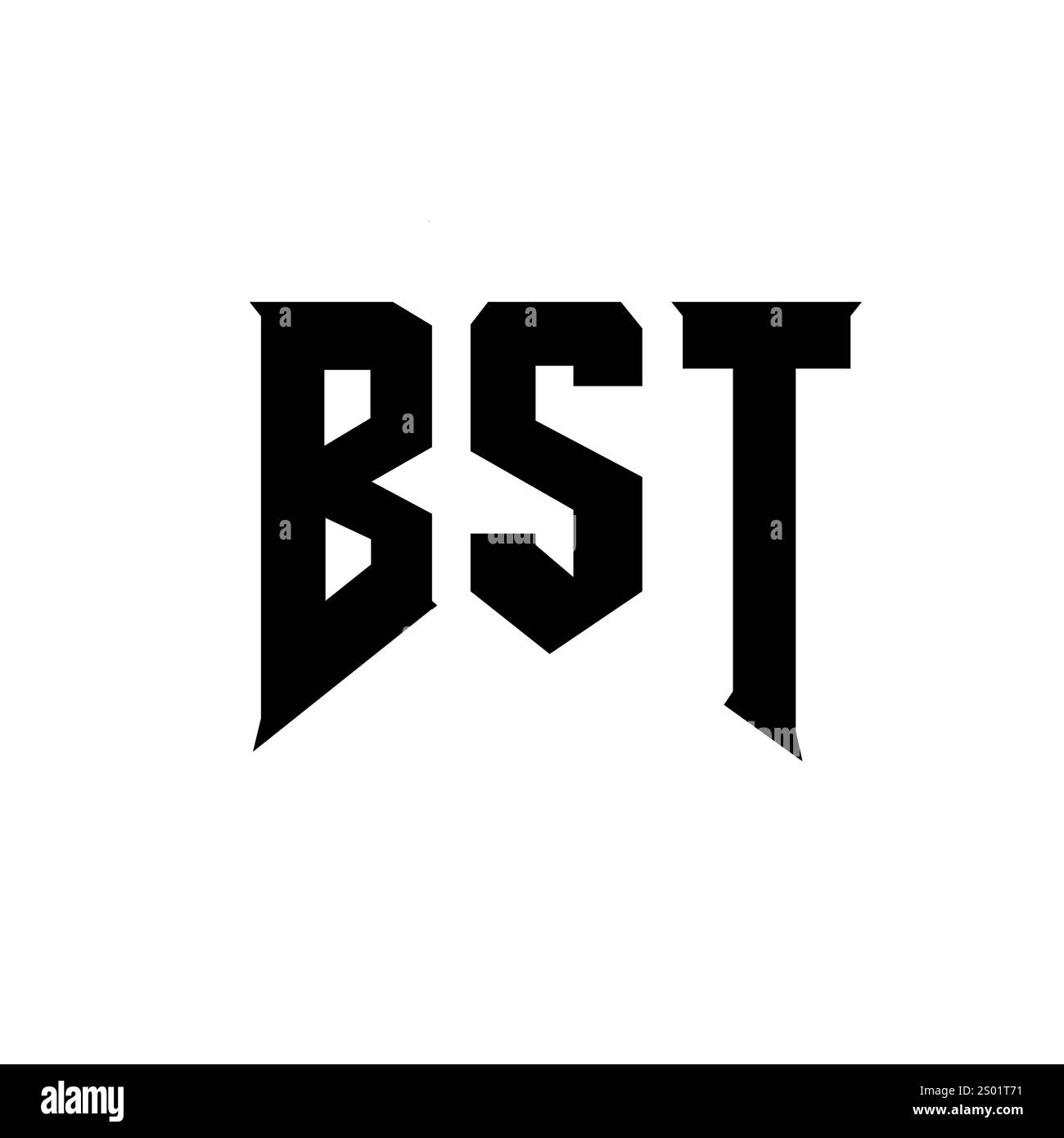 Conception de logo de lettre BST pour la société de technologie. Logo BST combinaison de couleurs noir et blanc. Logo BST, vecteur BST, conception BST, icône BST, BST alph Illustration de Vecteur