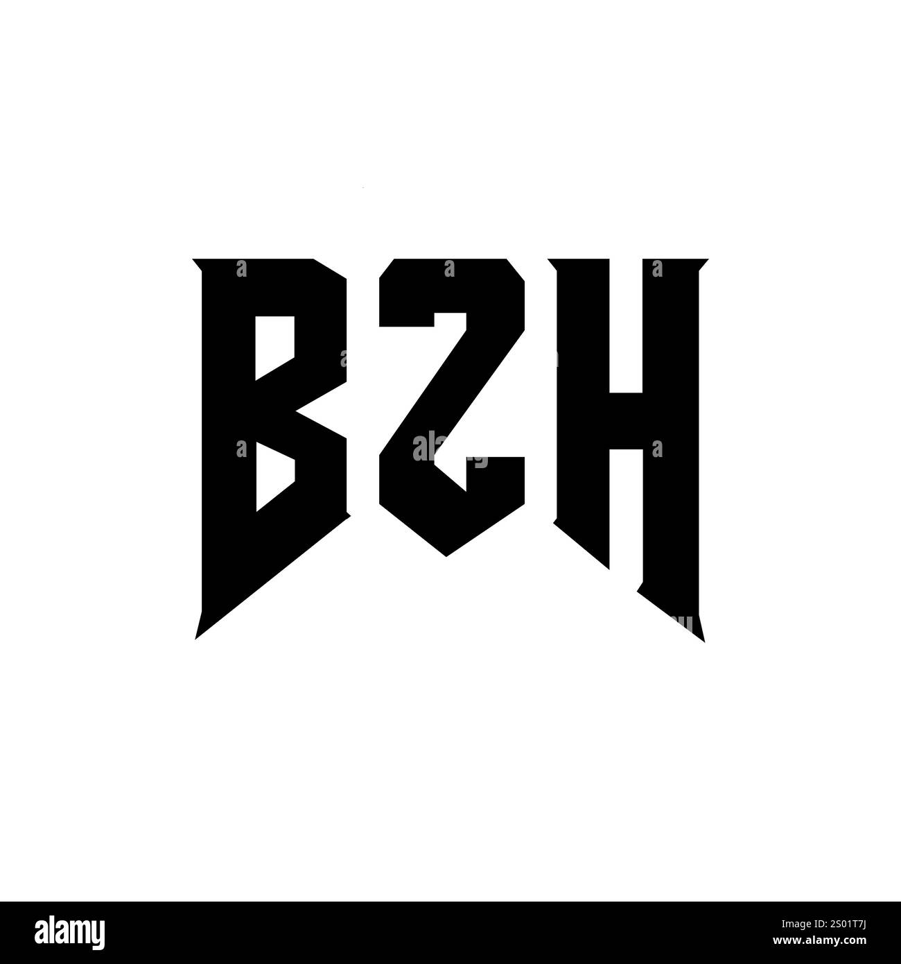Conception de logo de lettre BZH pour la société de technologie. Combinaison de couleurs noir et blanc de conception de logo BZH. Logo BZH, vecteur BZH, conception BZH, icône BZH, alph BZH Illustration de Vecteur