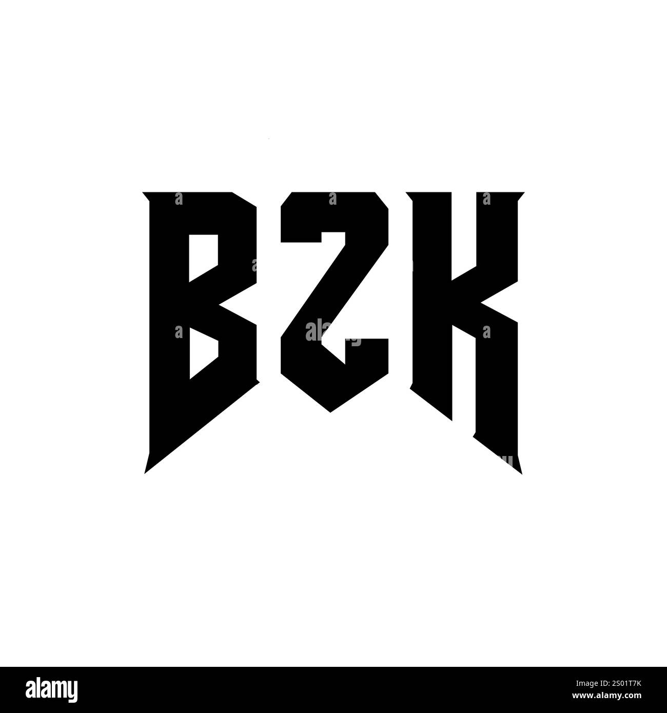 Conception de logo de lettre BZK pour la société de technologie. Combinaison de couleurs noir et blanc de conception de logo BZK. Logo BZK, vecteur BZK, design BZK, icône BZK, alph BZK Illustration de Vecteur