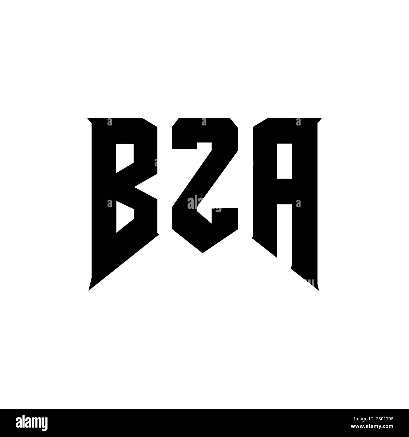 Conception de logo de lettre BZA pour la société de technologie. Combinaison de couleurs noir et blanc de conception de logo BZA. Logo BZA, vecteur BZA, design BZA, icône BZA, alph BZA Illustration de Vecteur