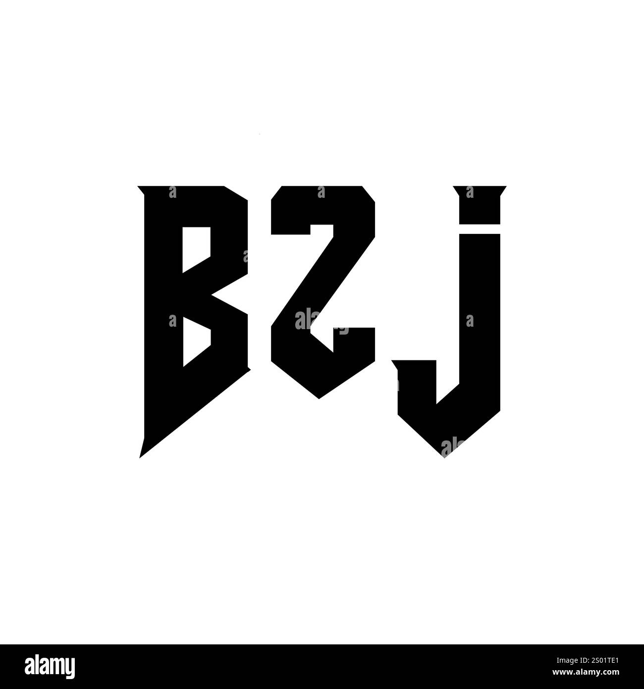 Conception de logo de lettre BZJ pour la société de technologie. Combinaison de couleurs noir et blanc de conception de logo BZJ. Logo BZJ, vecteur BZJ, design BZJ, icône BZJ, alph BZJ Illustration de Vecteur